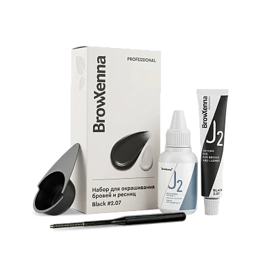 OXYGEN J2 Eyebrow and Eyelash Tint Kit, Black #2.07