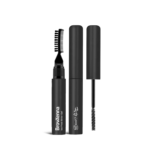 BrowXenna Ice Frost Brow Gel: High Strong Hold Styling Gel with Lami Effect and Dual Brushes, tube